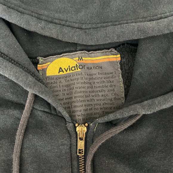 Aviator Nation Women's Disco Stitch 7 Hoodie- Charcoal - Picture 3 of 4